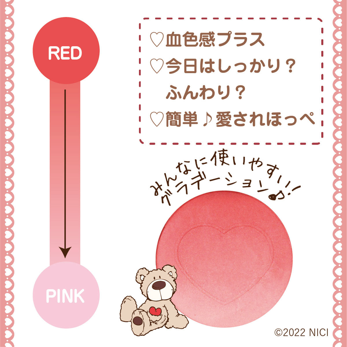 <残りわずか>NICI チーク&リップバーム ポーチセット ラブベア